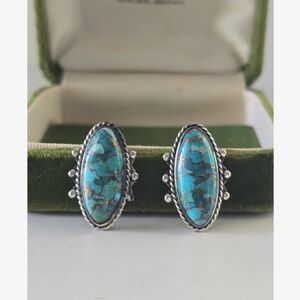 Oval Turquoise Earrings